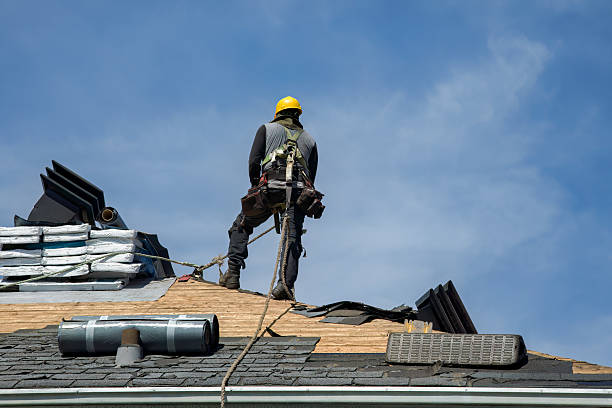 Professional Gutter Installation technician working in Page, ND